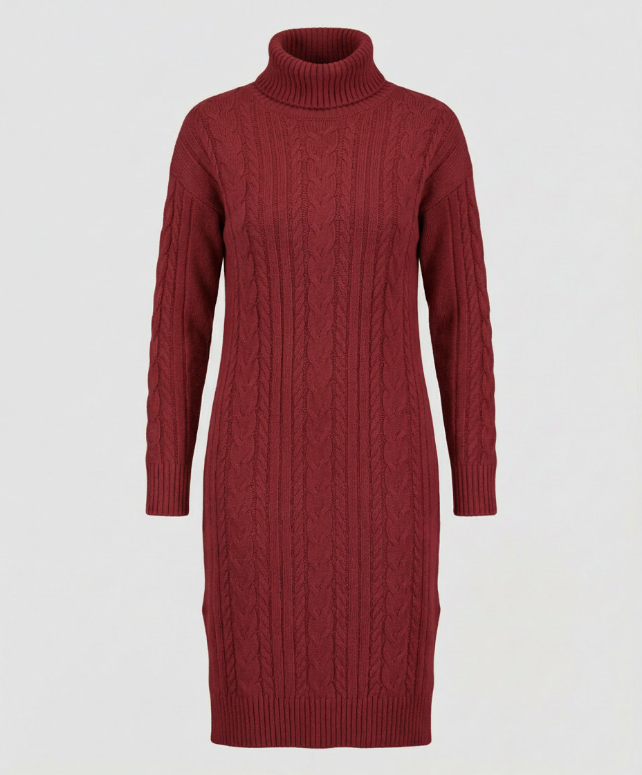 Avarylane | Knitted Winter Dress for Women | Warming Comfort and Elegant Style Red