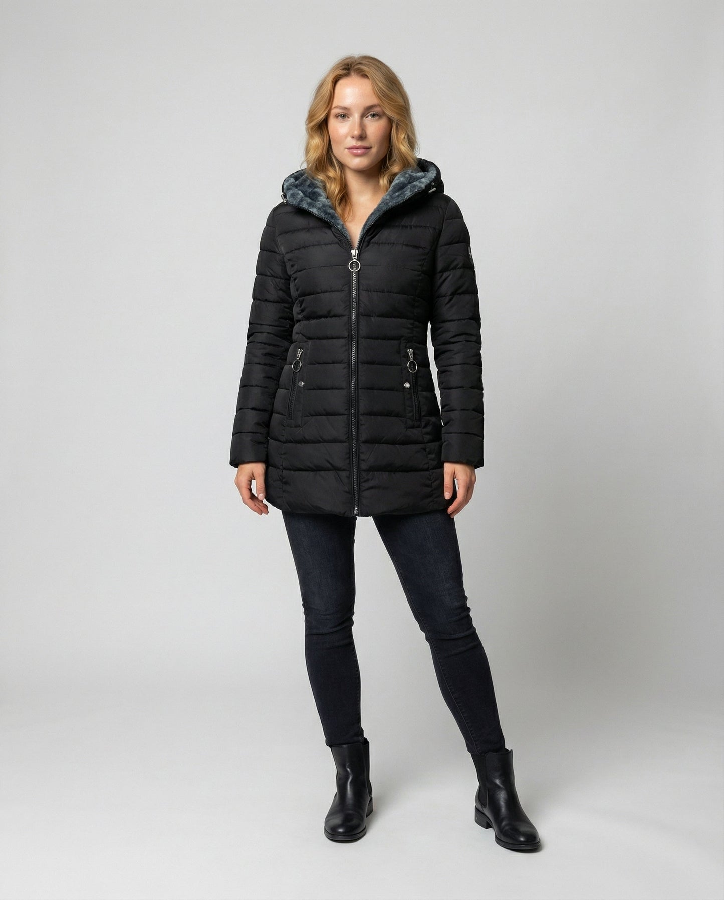 Avarylane | Long Winter Jacket for Women | Hood and Practical Full Zipper