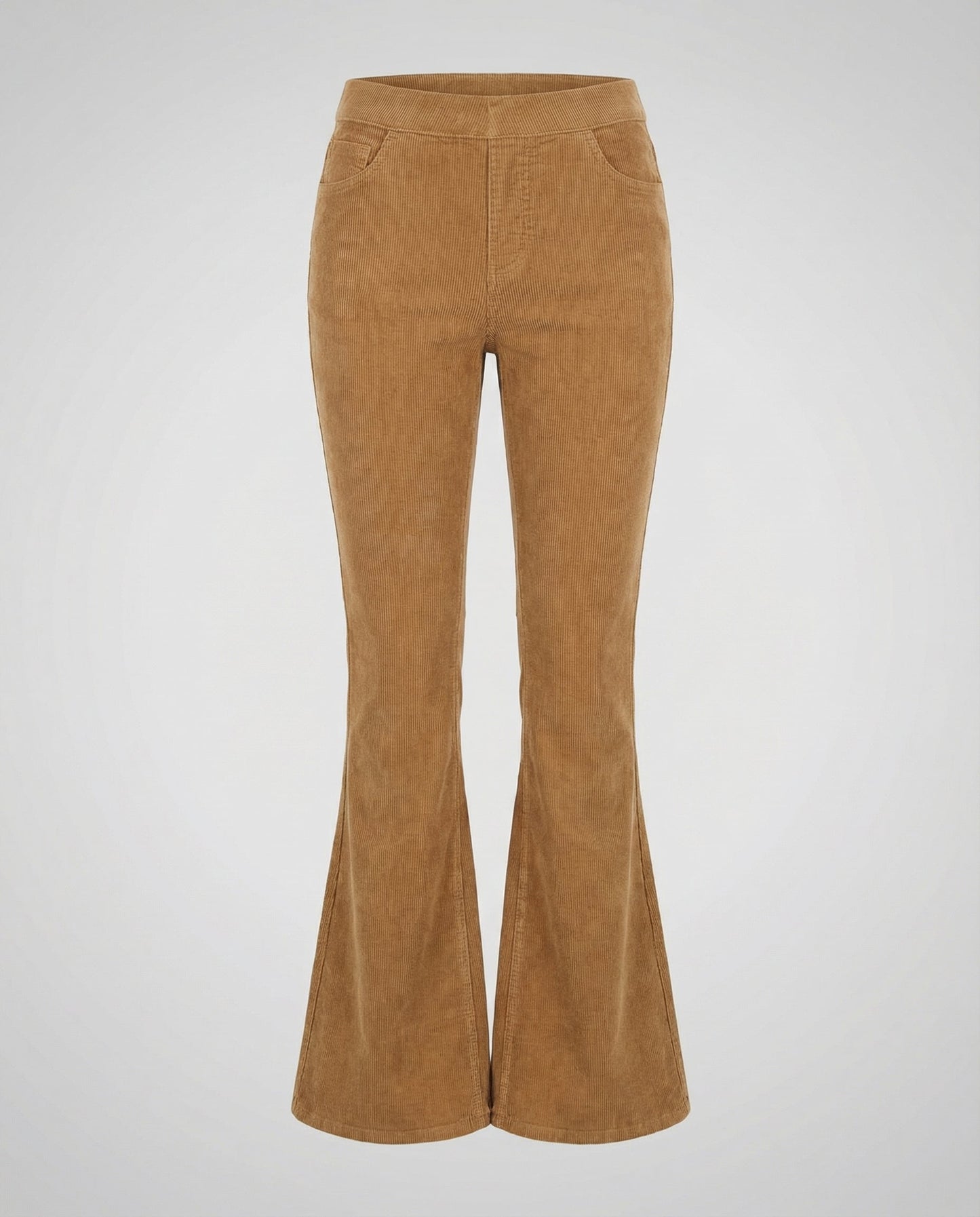 Avarylane | Cord Flared Pants for Women | Soft Fit and Elegant Silhouette Khaki