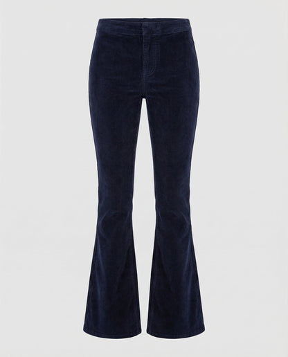 Avarylane | Cord Flared Pants for Women | Soft Fit and Elegant Silhouette Blue