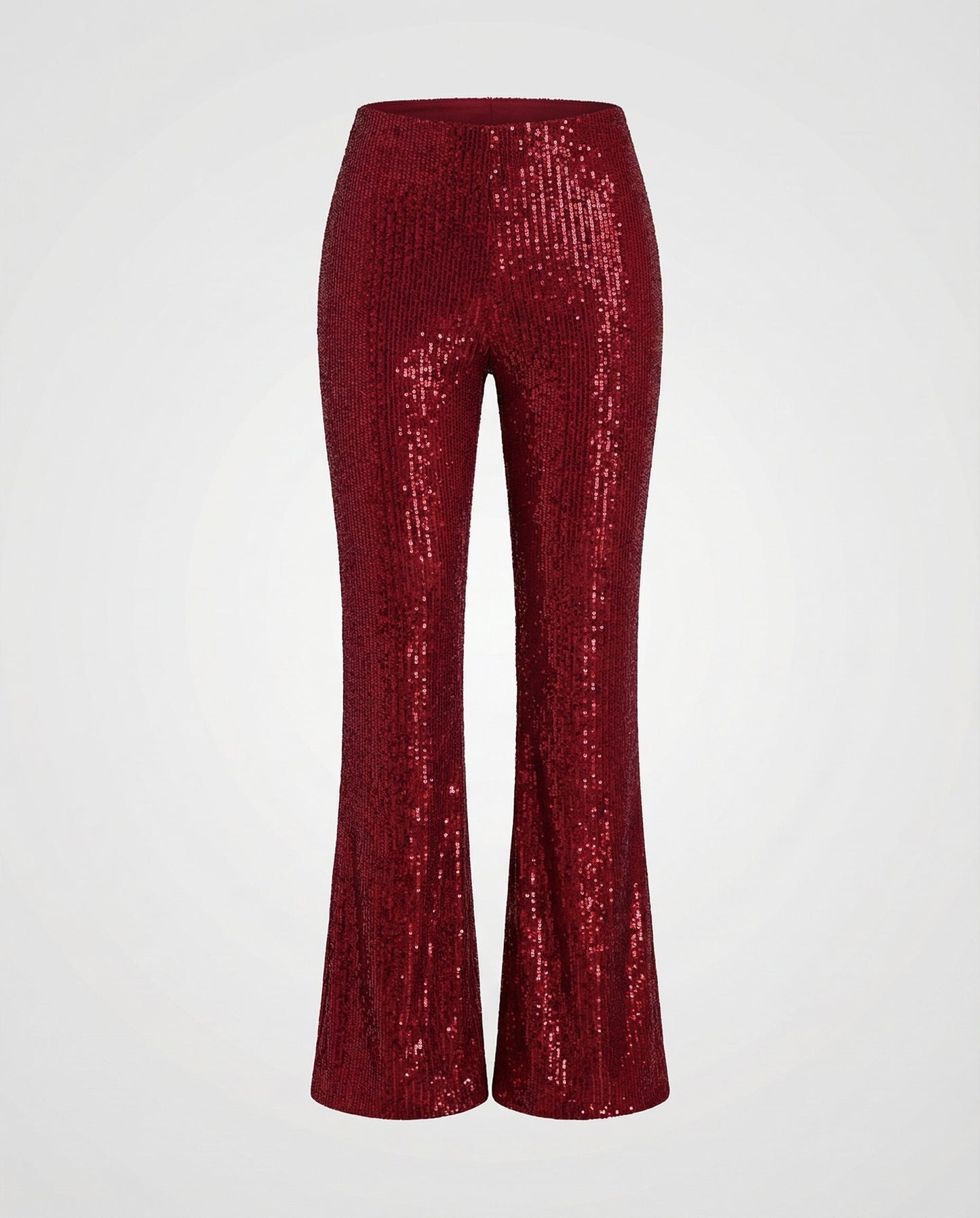 Avarylane | Sequin Pants for Women | High Waist and Wide Legs Red