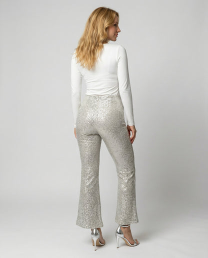 Avarylane | Sequin Pants for Women | High Waist and Wide Legs