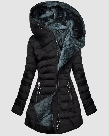 Avarylane | Long Winter Jacket for Women | Hood and Practical Full Zipper
