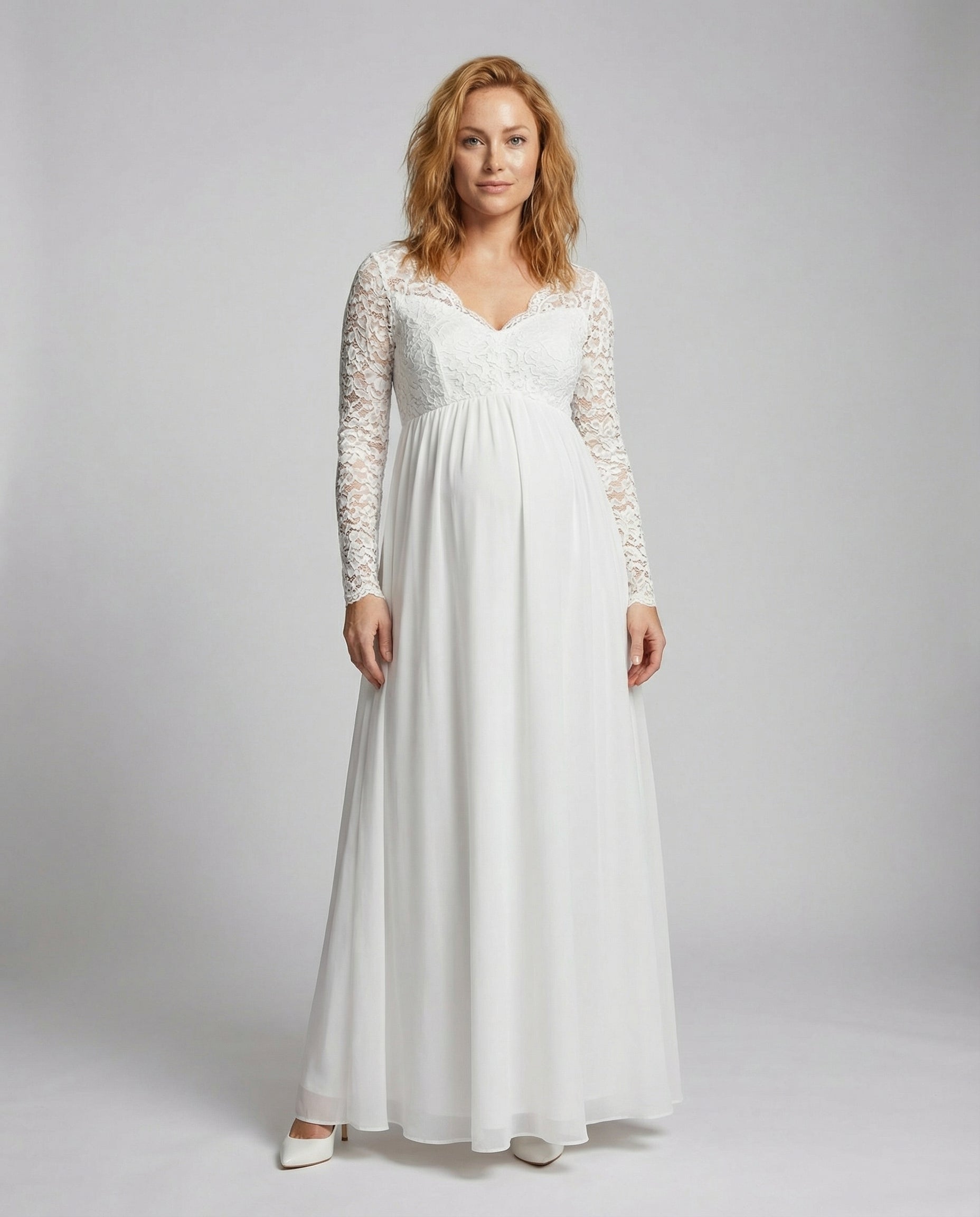 Avarylane | Lace Maxi Dress for Pregnant | A-Line with Elegant Comfort