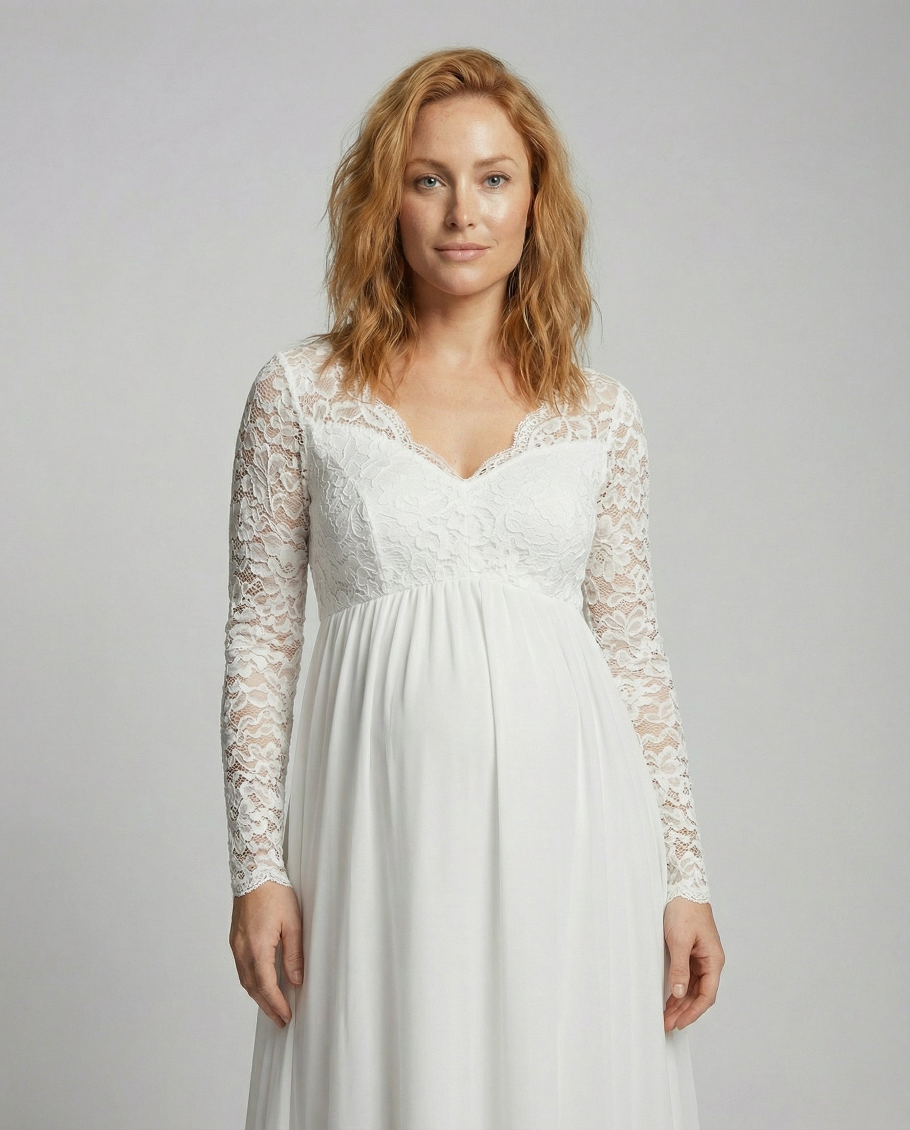 Avarylane | Lace Maxi Dress for Pregnant | A-Line with Elegant Comfort
