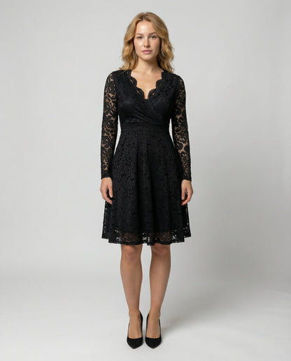 Avarylane | Lace Dress for Women | Deep V-neckline and Elegant Silhouette