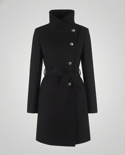 Avarylane | Elegant Winter Coat for Women | Long Cut and Warm Comfort Black
