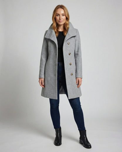 Avarylane | Elegant Winter Coat for Women | Long Cut and Warm Comfort Gray