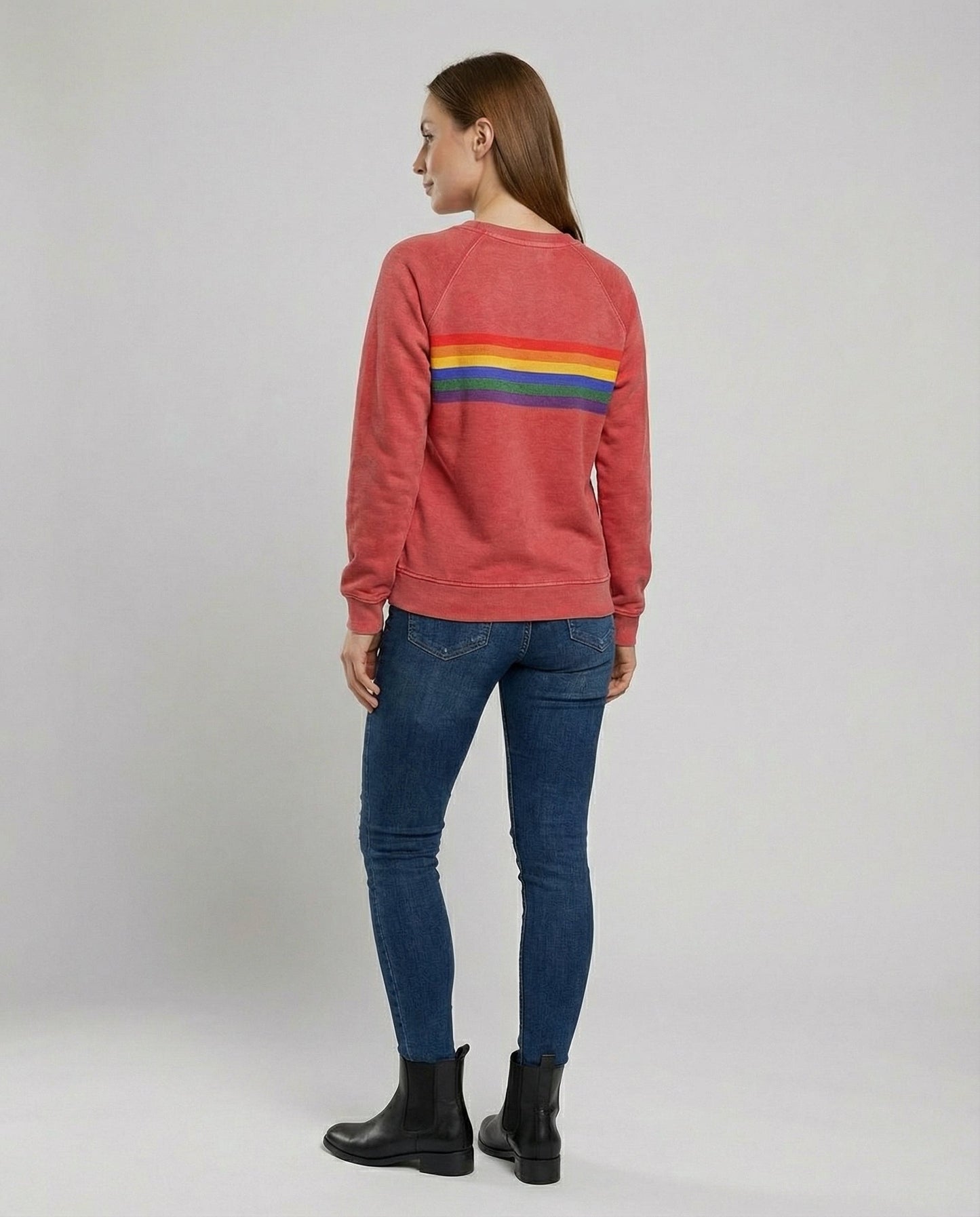 Avarylane | Rainbow Stripe Sweater for Women | Soft Fit with Vintage Feel