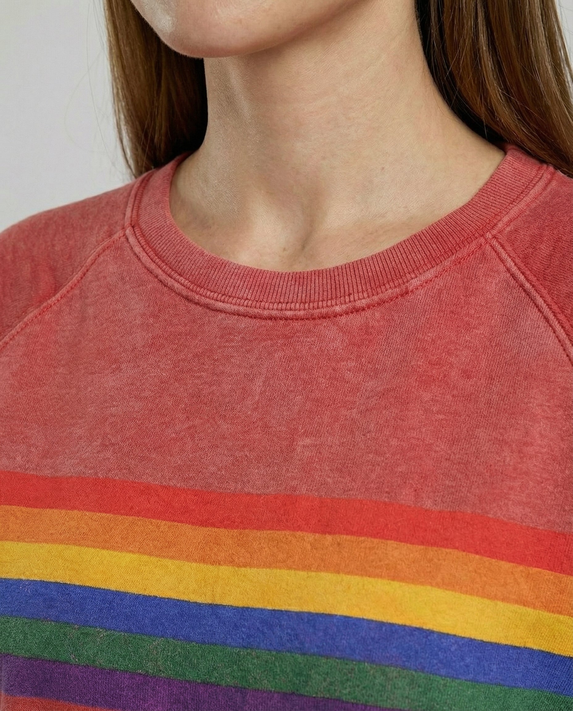 Avarylane | Rainbow Stripe Sweater for Women | Soft Fit with Vintage Feel