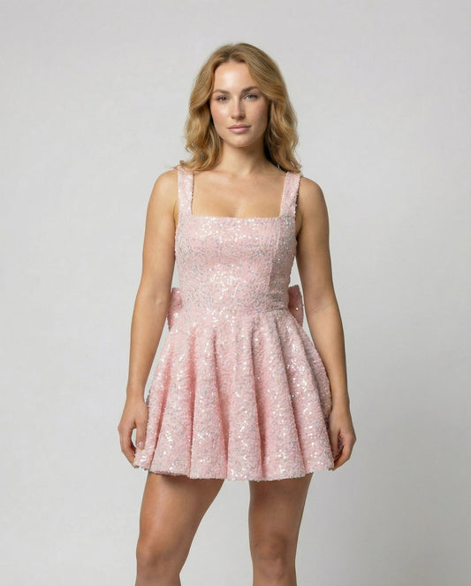 Avarylane | Party Dress with Sling Design | Elegant High-Waisted Fit Rose