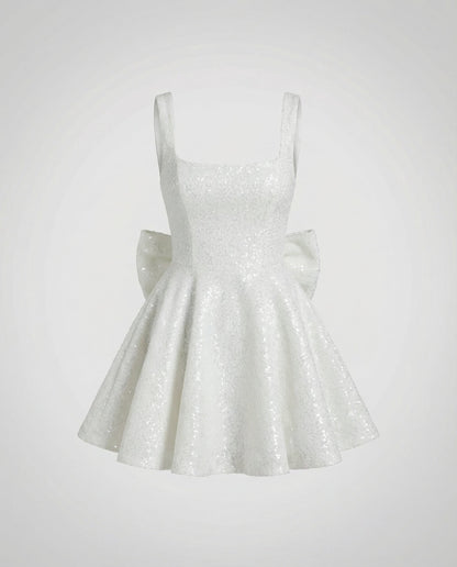 Avarylane | Party Dress with Sling Design | Elegant High-Waisted Fit White
