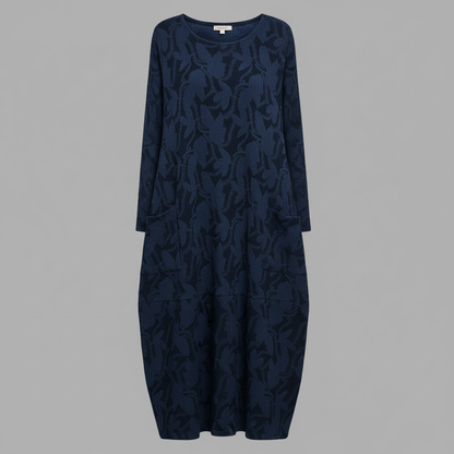 Avarylane | Patterned Winter Dress for Women | Elegant Design with Warming Comfort Blue