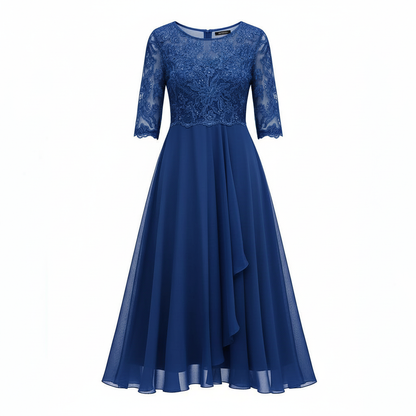 Avarylane | Midi Dress for Women | High Waist and Flowing Silhouette Dark blue