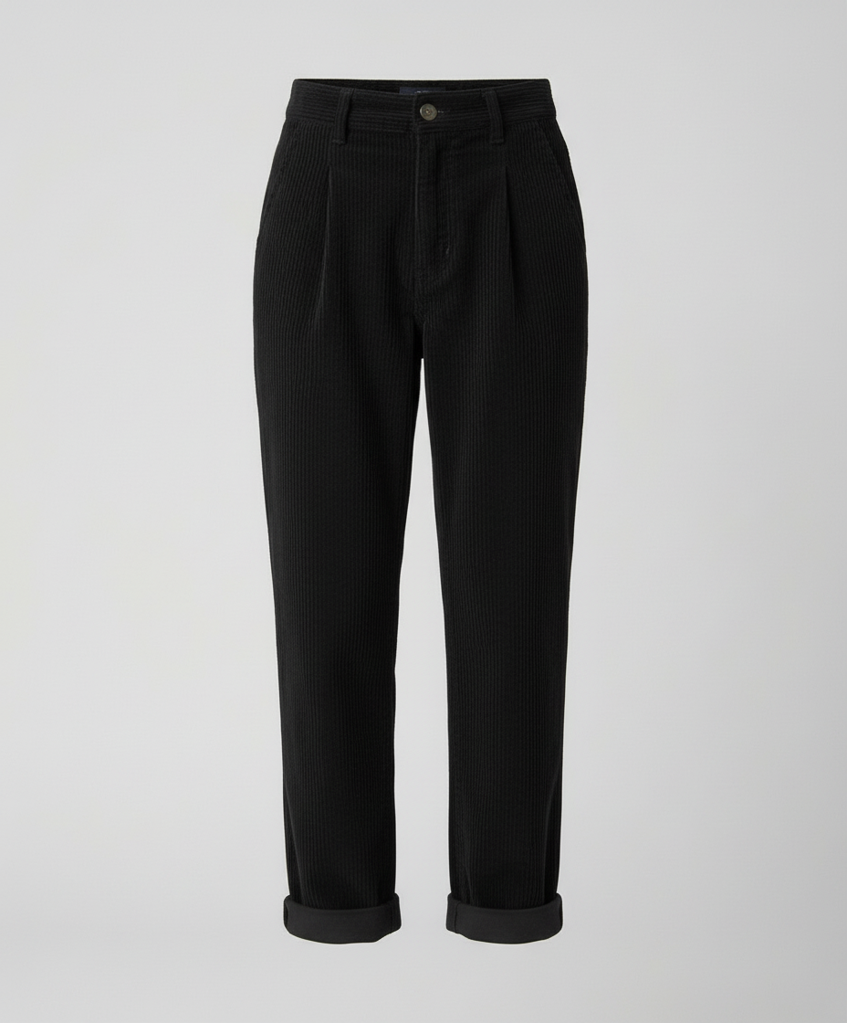 Avarylane | Cord Pants for Women | High Waist and Comfortable Fit Black