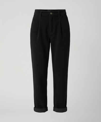 Avarylane | Cord Pants for Women | High Waist and Comfortable Fit Black