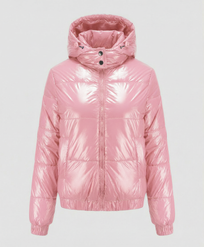 Avarylane | Shiny Winter Jacket for Women | Water-Repellent with Hood and Insulation Rose