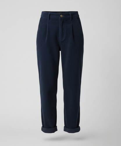 Avarylane | Cord Pants for Women | High Waist and Comfortable Fit Blue