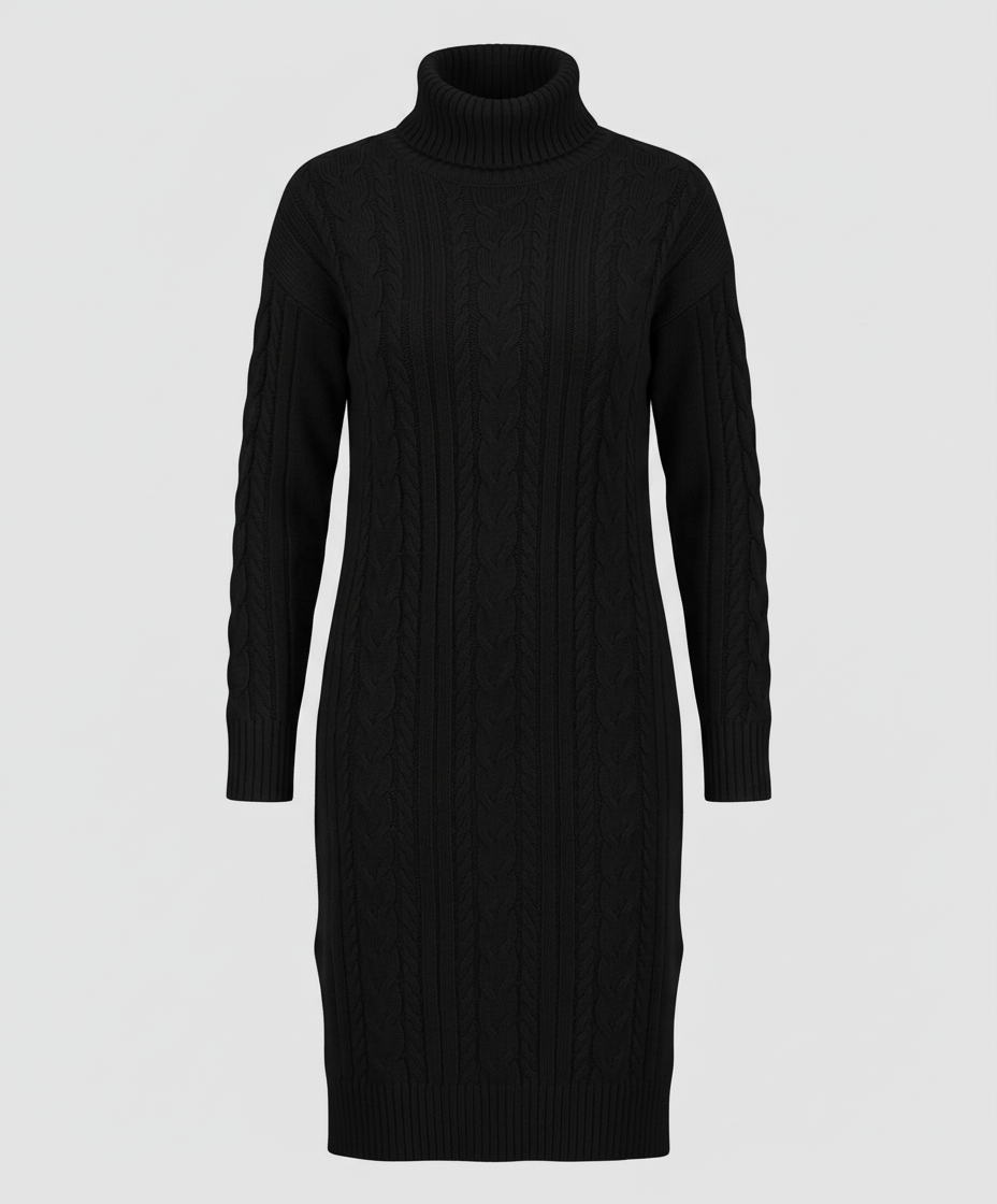 Avarylane | Knitted Winter Dress for Women | Warming Comfort and Elegant Style Black