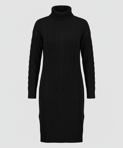Avarylane | Knitted Winter Dress for Women | Warming Comfort and Elegant Style Black