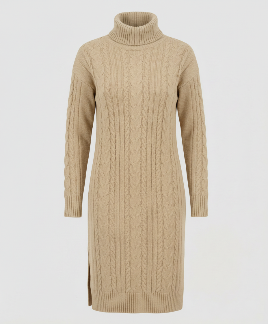 Avarylane | Knitted Winter Dress for Women | Warming Comfort and Elegant Style Beige