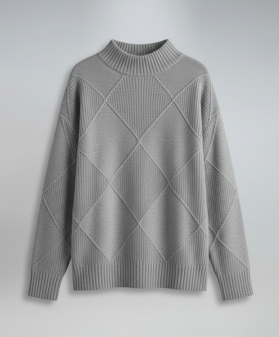 Avarylane | Kashmir Roll Neck Sweater for Women | Soft and Warm Elegance Gray