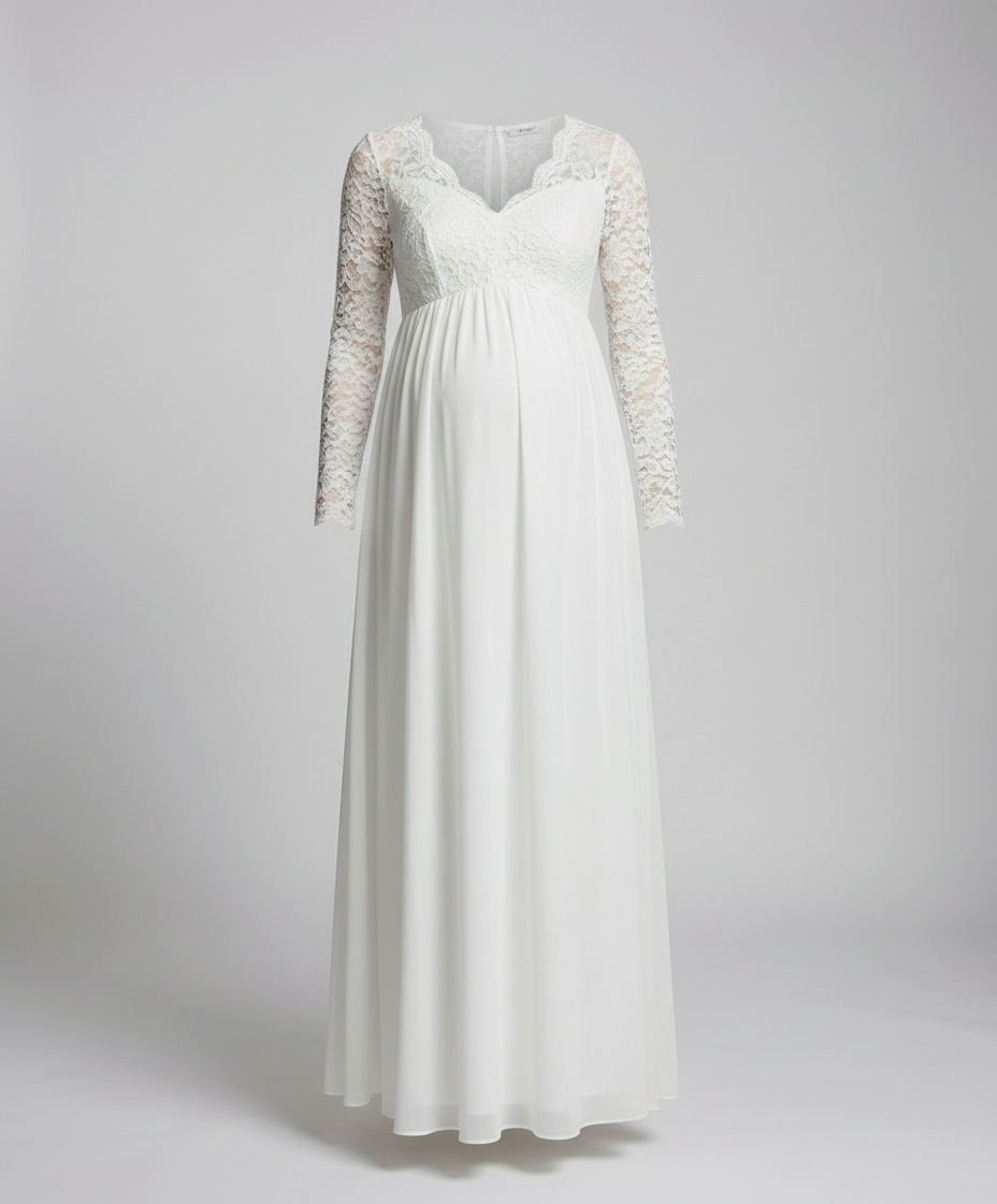 Avarylane | Lace Maxi Dress for Pregnant | A-Line with Elegant Comfort