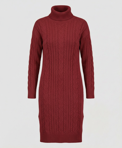 Avarylane | Knitted Winter Dress for Women | Warming Comfort and Elegant Style Red