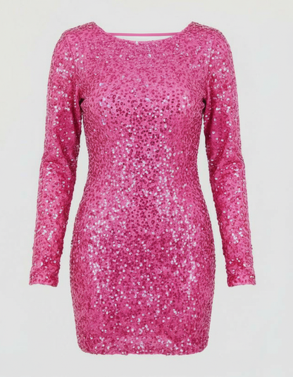 Avarylane | Backless Glittering Winter Dress for Women | Festive and Elegant Design Rose