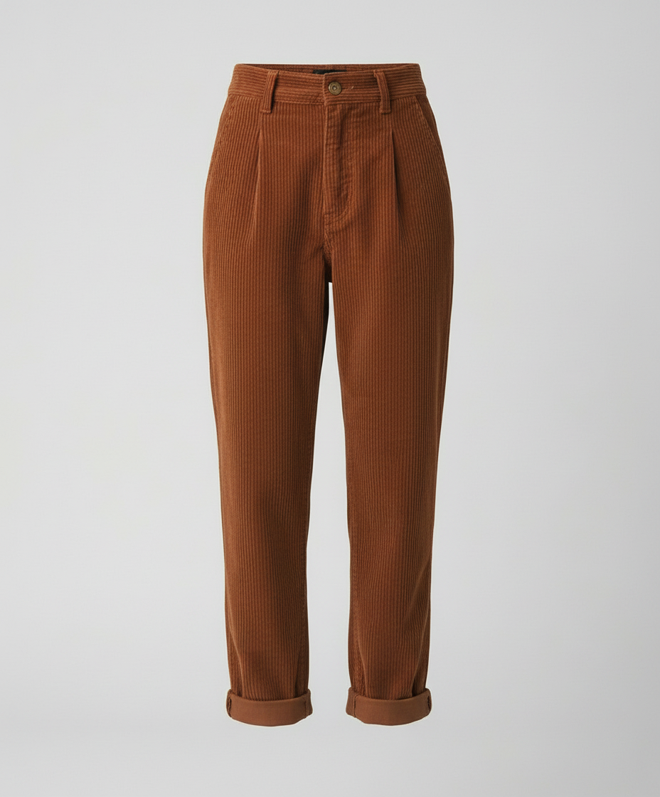 Avarylane | Cord Pants for Women | High Waist and Comfortable Fit Brown
