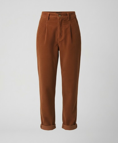 Avarylane | Cord Pants for Women | High Waist and Comfortable Fit Brown