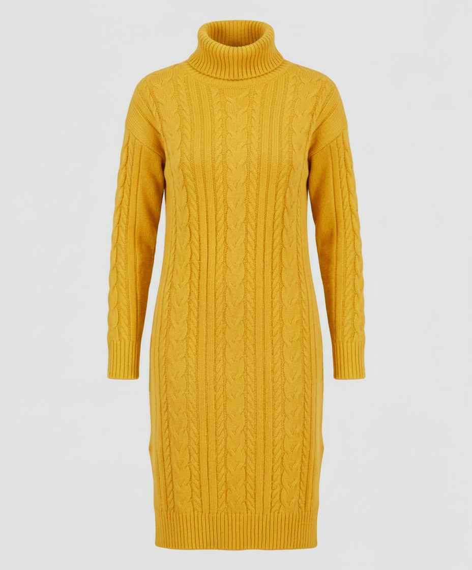 Avarylane | Knitted Winter Dress for Women | Warming Comfort and Elegant Style Yellow