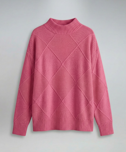 Avarylane | Kashmir Roll Neck Sweater for Women | Soft and Warm Elegance Rose