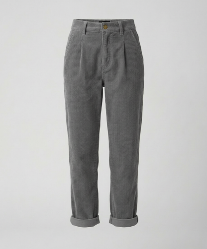 Avarylane | Cord Pants for Women | High Waist and Comfortable Fit Gray
