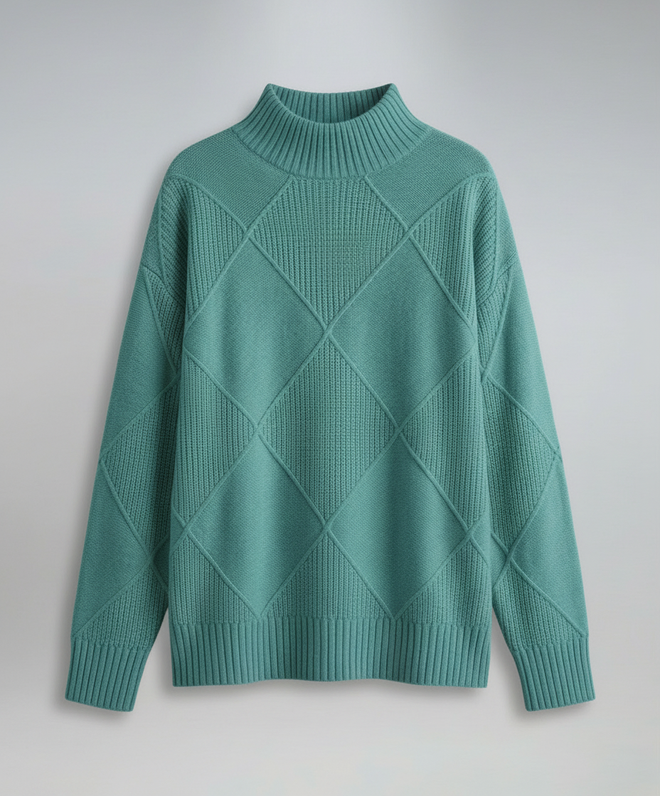 Avarylane | Kashmir Roll Neck Sweater for Women | Soft and Warm Elegance Blue