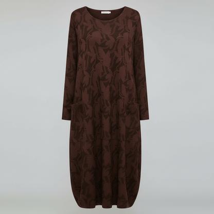 Avarylane | Patterned Winter Dress for Women | Elegant Design with Warming Comfort Burgundy
