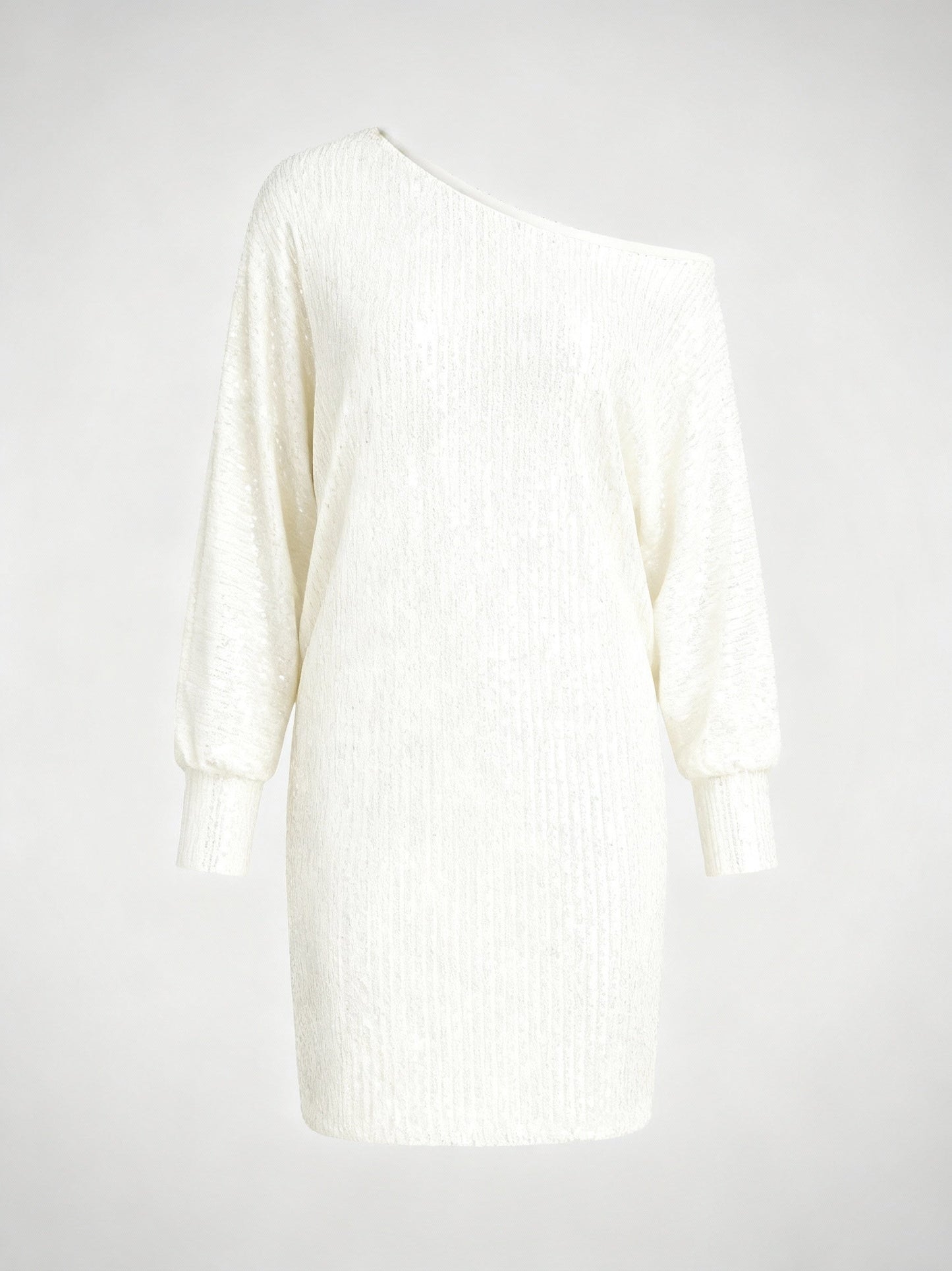 Avarylane | Sequin Dress for Women | Contrast Design and Festive Shine White