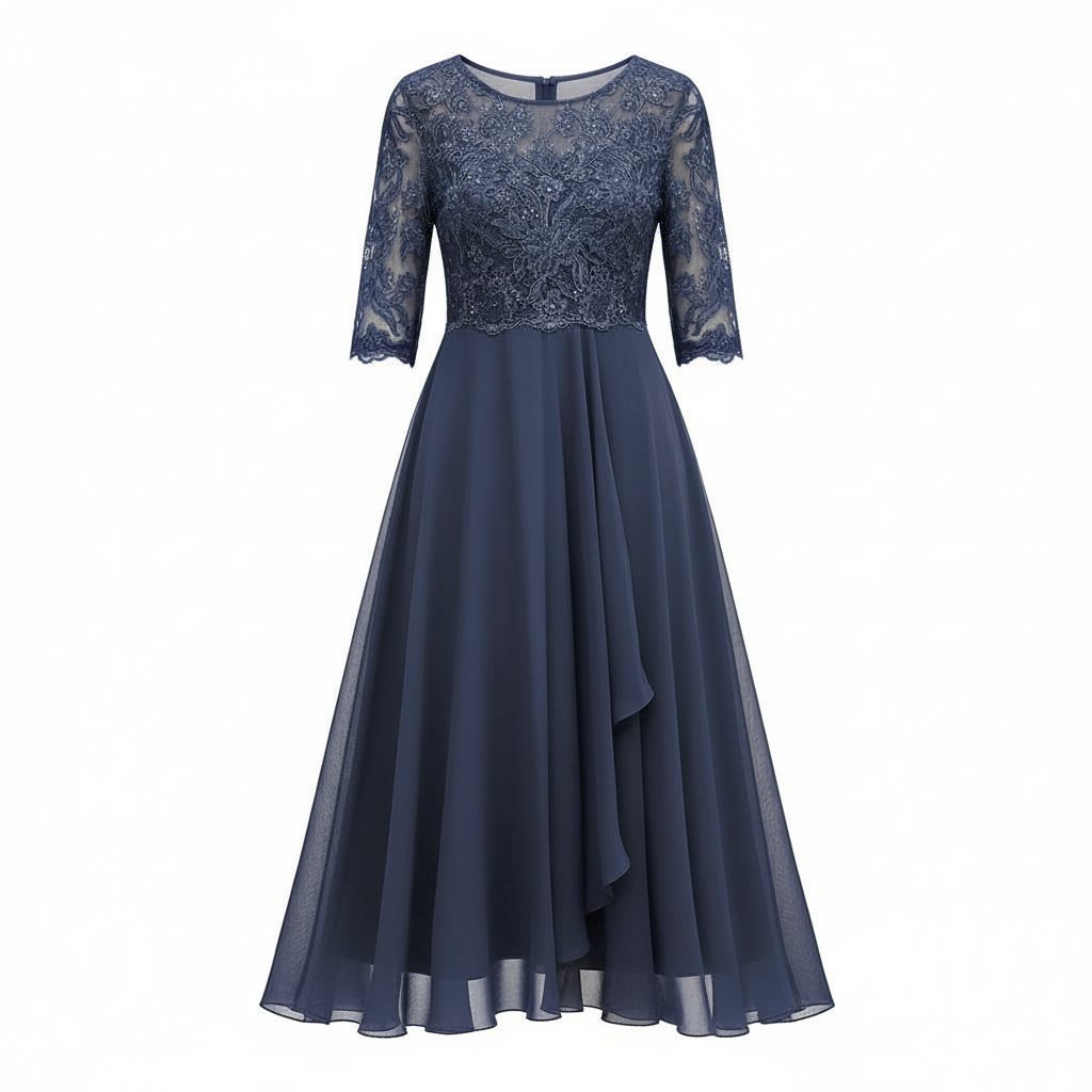 Avarylane | Midi Dress for Women | High Waist and Flowing Silhouette Gray