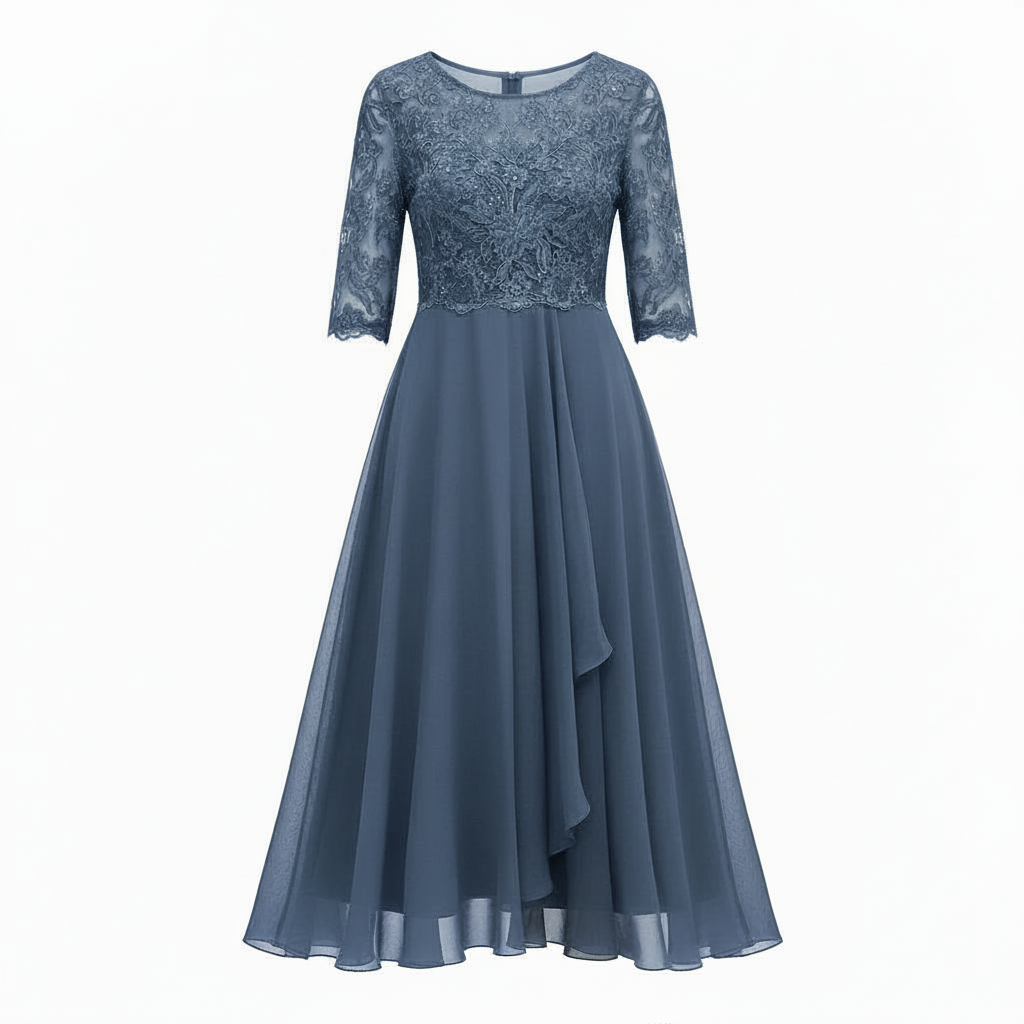 Avarylane | Midi Dress for Women | High Waist and Flowing Silhouette Blue