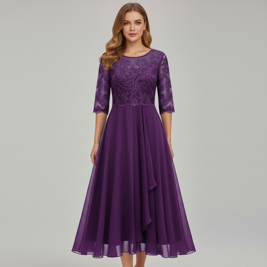 Avarylane | Midi Dress for Women | High Waist and Flowing Silhouette Lilac