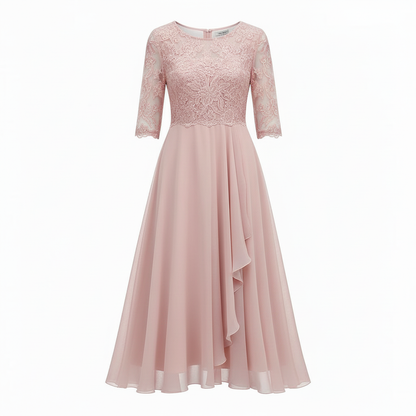 Avarylane | Midi Dress for Women | High Waist and Flowing Silhouette Rose
