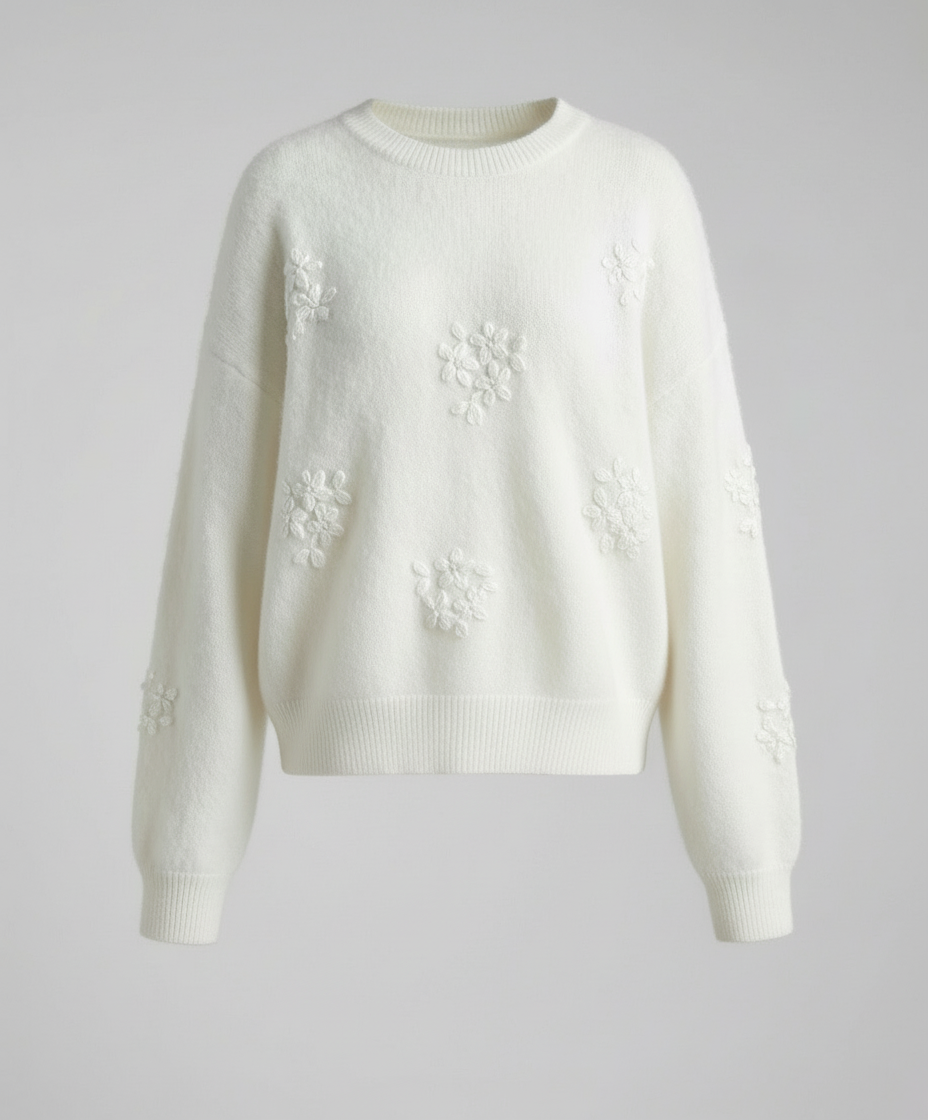 Avarylane | Winter Sweater for Women | Soft Knitted Sweater with Jacquard Pattern