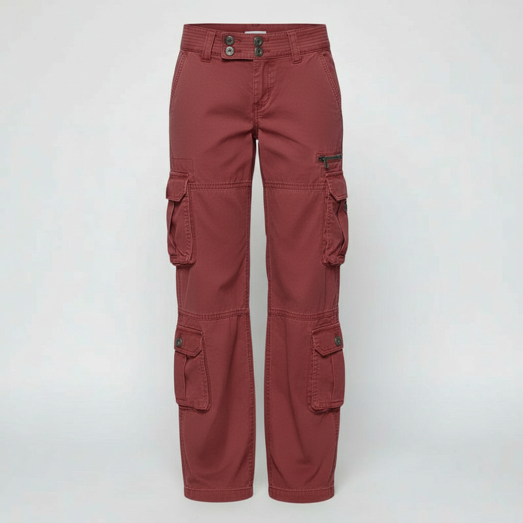 Avarylane | Cargo Pants for Women | Functional Design and Comfortable Fit Burgundy