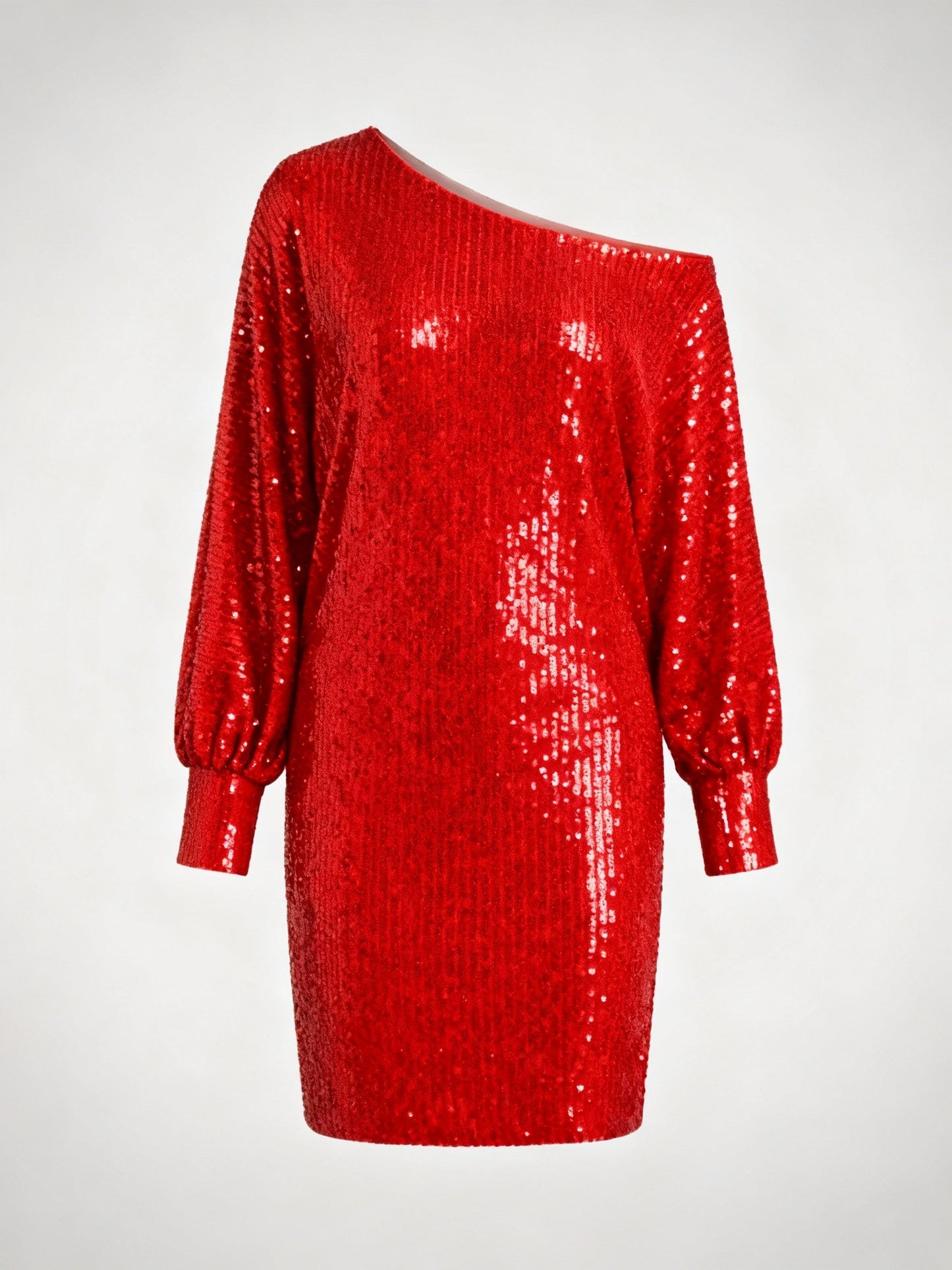 Avarylane | Sequin Dress for Women | Contrast Design and Festive Shine Red