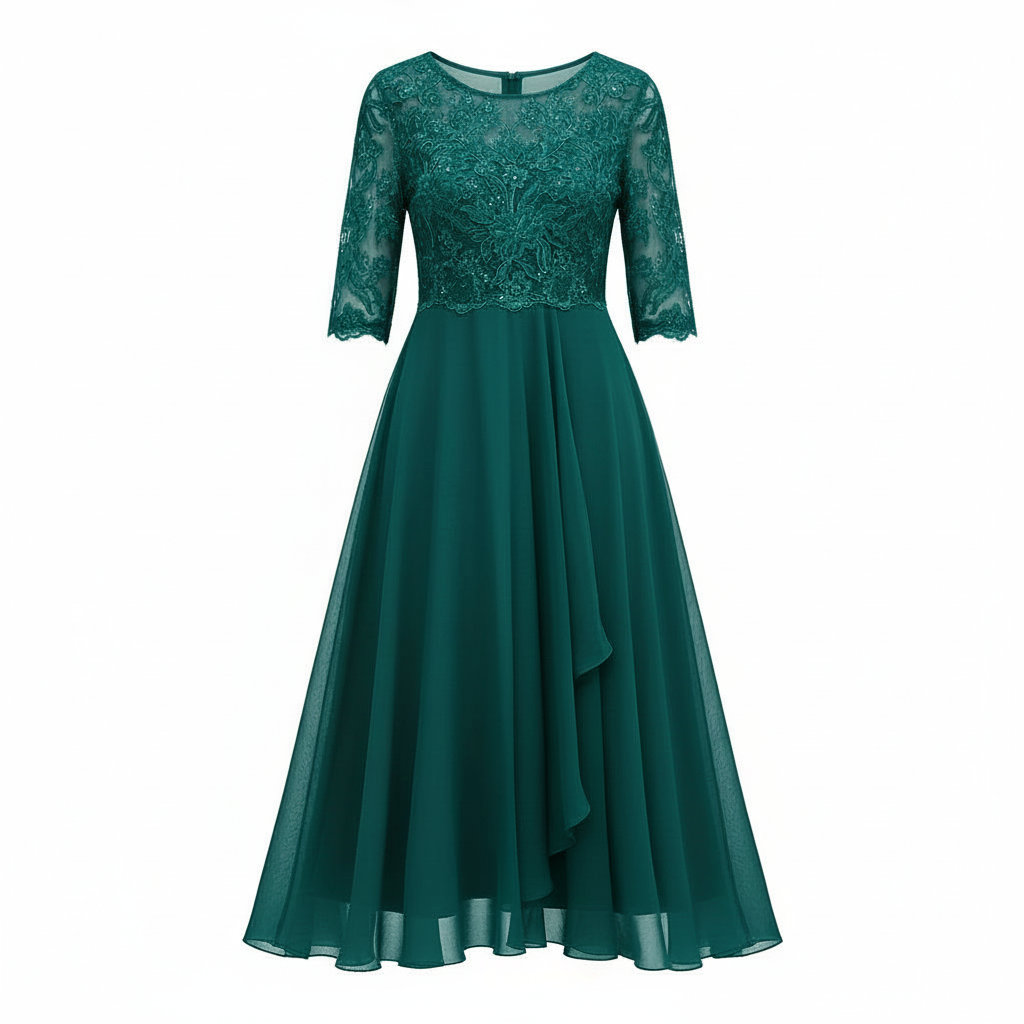 Avarylane | Midi Dress for Women | High Waist and Flowing Silhouette Turquoise