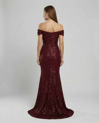 Avarylane | Off Shoulder Evening Dress for Women | Sequins and Figure-Hugging Cut