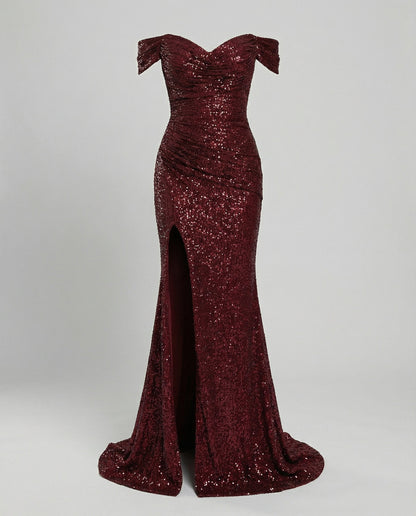 Avarylane | Off Shoulder Evening Dress for Women | Sequins and Figure-Hugging Cut