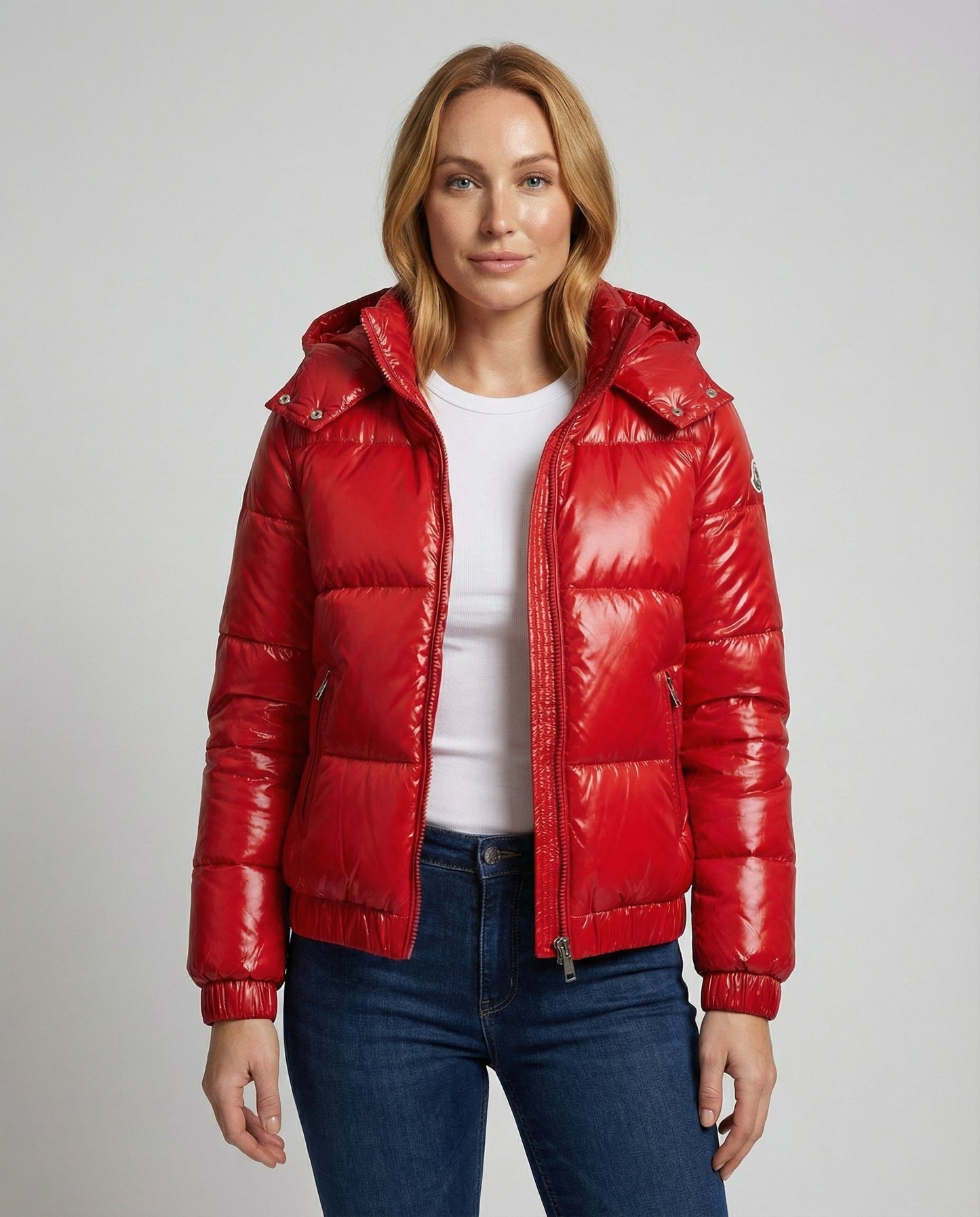 Avarylane | Shiny Winter Jacket for Women | Water-Repellent with Hood and Insulation Red