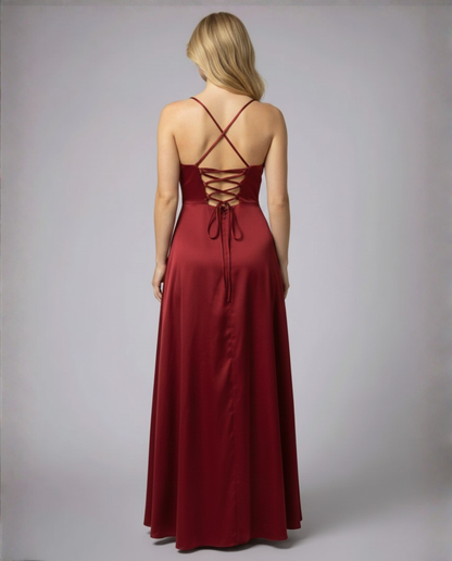 Avarylane | Maxi Dress with High Silk Content | Sleeveless with Braided Back