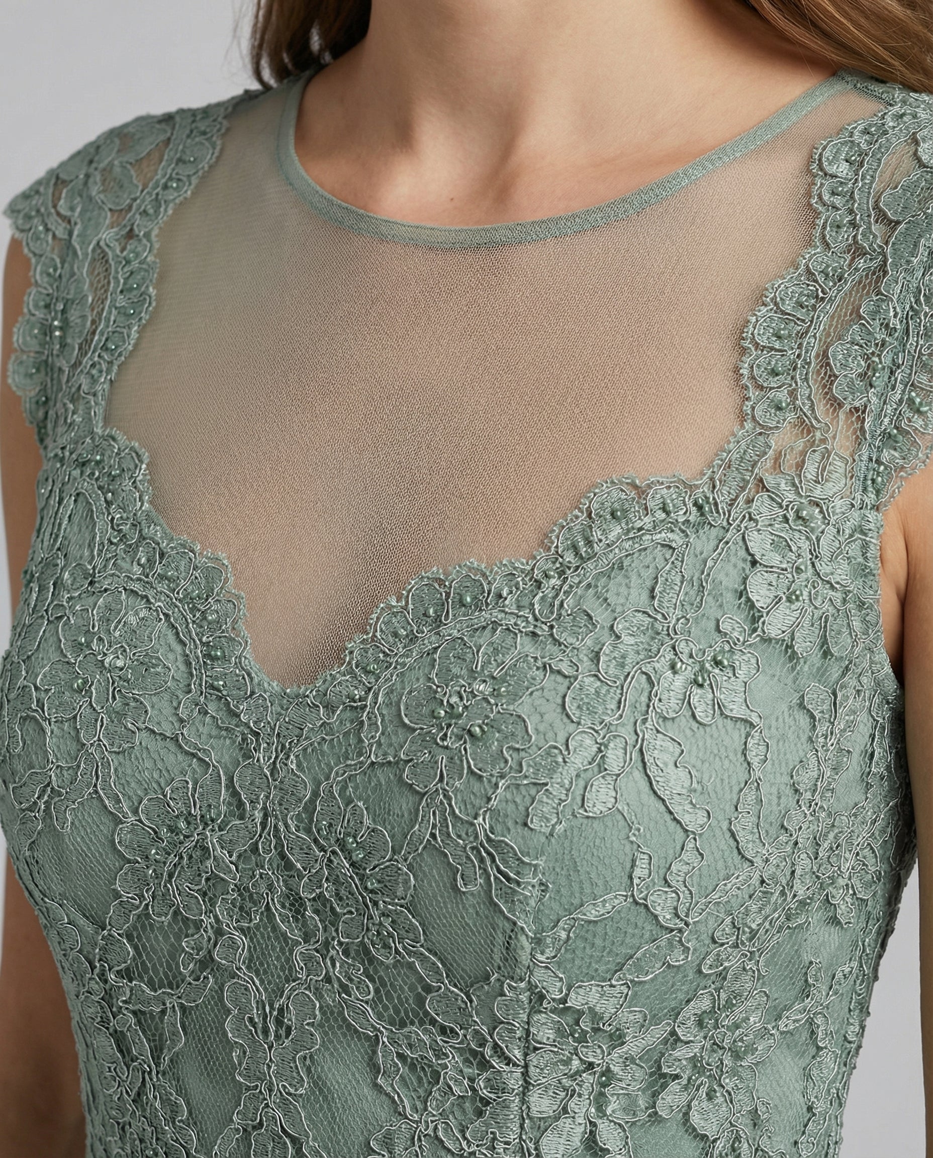 Avarylane | Elegant Evening Dress with Lace | Ankle Length Design for Party